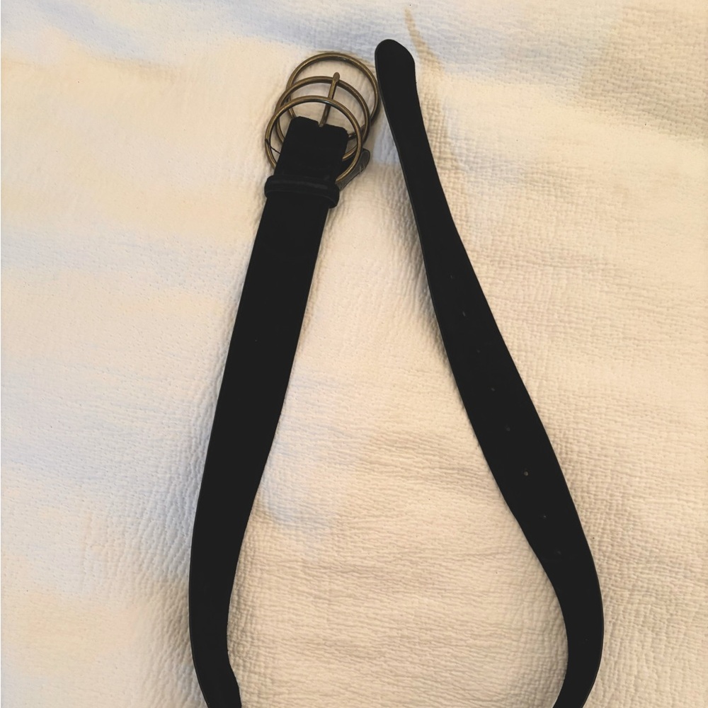 Classic Black Double-Ring Women's Belt